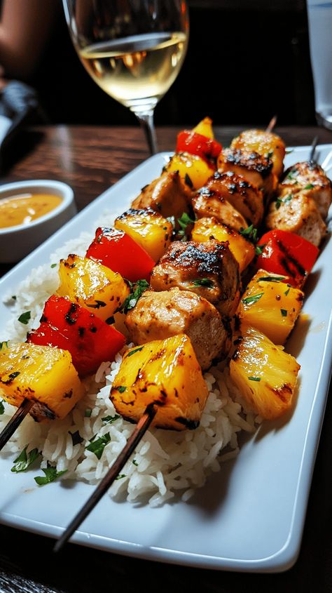 Chicken Kabobs with Ginger Lemon Marinade: A Fresh Take on a Classic Favorite - pennywiseplates.com Chicken Pineapple Kabobs, Pineapple Crisp, Basic Meatball Recipe, Lemon Marinade, Pineapple Kabobs, Basic Sugar Cookie Recipe, Chicken Kabob Recipes, Shish Kabobs, Brown Sugar Cookies