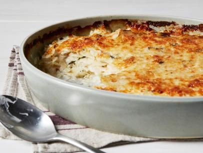 Vegetable Gratin Recipes, Root Vegetable Gratin, Vegetable Gratin, Hot Bread, Ina Garten Recipes, Creamed Potatoes, Trisha Yearwood, Cheesy Casserole, Root Vegetable