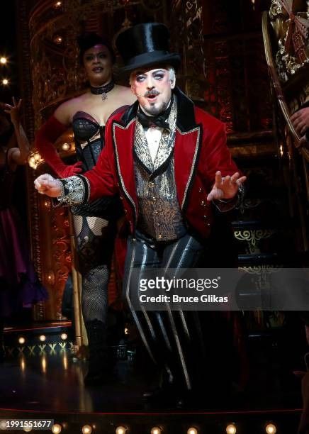 Boy George performs as Harold Zidler in the musical Moulin Rouge in New York ~ February 2024. New York February, Culture Club, Boy George, Musical, New York, Quick Saves