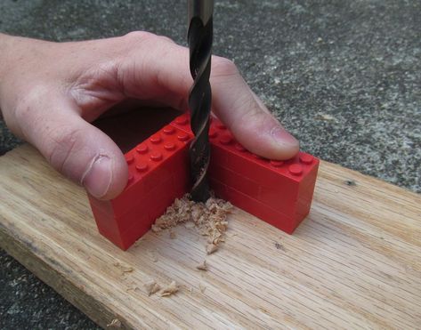 Diy Tips And Tricks, Straight Angle, Drill Guide, Lego Blocks, Drill Driver, Diy Tips, Tool Hacks, Diy Wood Projects, Drill Bits