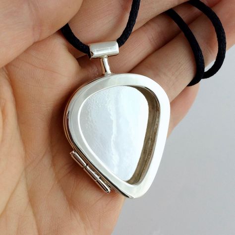 Buy a Custom Made Guitar Pick Locket In Sterling Silver, made to order from DiPiazza Handmade | CustomMade.com Pretty Instruments, Akordy Gitarowe, Singer Dr, Guitar Pick Jewelry, Silk Cord Necklace, Music Accessories, Music Jewelry, Guitar Stuff, Dope Jewelry