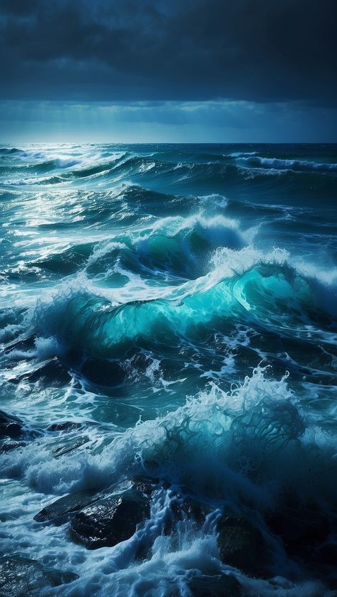 Ocean Sky Aesthetic, Colors Of The Ocean, Stormy Sea Photography, Ocean Storm Wallpaper, Ocean Waves Aesthetic, Waves From Above, Ocean Waves Wallpaper, Nature Wallpaper Iphone, Deep Underwater