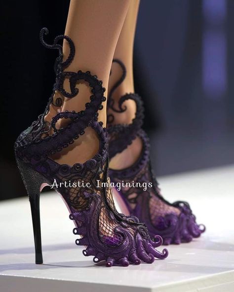 Elemental Outfits, Crazy High Heels, Xv Ideas, Whimsical Shoes, Fairytale Fashion, Cute Shoes Heels, Beautiful Heels, Fantasy Gowns, Fancy Shoes