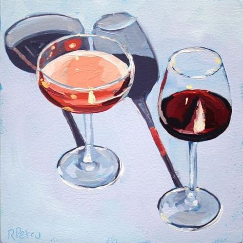 Rachel Petruccillo Gallery of Original Fine Art Dessert Art, Food Art Painting, Rosé Wine, Glass Of Red Wine, Colorful Oil Painting, Wood Panel, Fine Art Gallery, Original Fine Art, Wood Paneling