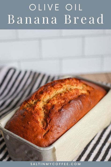 Olive Oil Banana Bread! Banana Bread Olive Oil, Heart Healthy Banana Bread, Olive Oil Banana Bread, Banana Bread Recipe Uk, Banana Bread With Oil, Homestead Business, Banana Tea, Date Bread, Einkorn Recipes