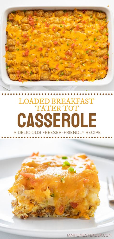 Tot Casserole Breakfast, Tater Tot Casserole Breakfast, Egg Tater Tot Casserole, Brinner Ideas, Breakfast Tater Tot Casserole, Ham And Cheese Breakfast Casserole, Ham And Cheese Breakfast, Tater Tot Hotdish, Casserole Breakfast