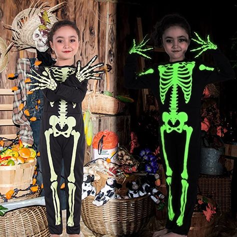 Skeleton Kids Costume, Girls Skeleton Costume, Skeleton Costume Kids, Skull Outfit, Halloween Skeleton Costume, Costume Party Decorations, Banana Costume, Dark Costumes, Gloves Dress