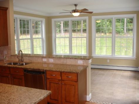 Kitchen Expansion Into Sunroom, Kitchen And Sunroom Addition, Kitchen Sunroom Combo, Big Kitchens, Ranch Addition, Kitchen Sunroom, Sunroom Kitchen, Veranda Design, Family Room Addition