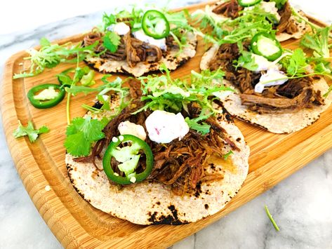 Instant Pot Leftover Tri-Tip Tacos with Chipotle Lime Sour Cream – Recipe! Shredded Tri Tip Instant Pot, Tri Tip Tacos Leftover, Leftover Tri Tip Recipes, Ranchero Beans Recipe, Food Instant Pot, Lime Sour Cream, Cooking Tri Tip, Tartlets Recipe, Leftover Beef