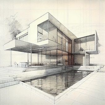 Drawing House Plans, Interior Architecture Sketch, Furniture Design Sketches, Interior Design Renderings, Interior Architecture Drawing, Architect Drawing, Architecture Design Sketch, Architecture Design Drawing, Architecture Images