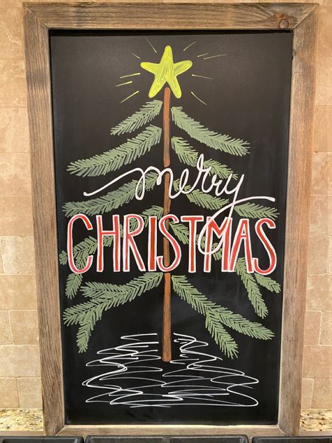 Christmas Themed Chalkboard, Happy Holidays Chalkboard Art, Winter Blackboard Ideas, Xmas Chalkboard Ideas, Christmas Chalkboard Ideas Easy, Chalkboard Christmas Signs, Christmas Chalkboard Art Ideas Easy, Christmas Chalkboard Art Ideas, Christmas Chalkboard Signs