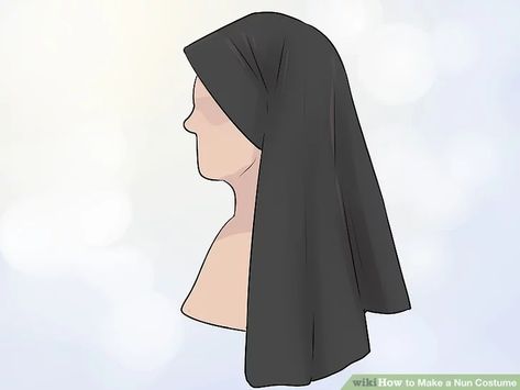 How to Make a Nun Costume (with Pictures) - wikiHow Nun Habit Sewing Pattern, Diy Nun Headpiece, Diy Nun Costume, Nun Headpiece, The Nun Costume, Nun Clothes, Nun Habit, Nun Halloween Costume, Nun Halloween