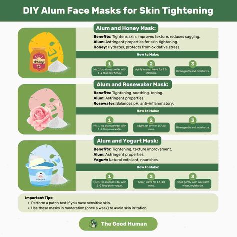 How to use alum for skin tightening How To Use Alum On Face, Alum For Skin, Alum Uses, Alum Powder, Yogurt Mask, For Skin Tightening, Face Tightening, Face Tips, Diy Skin Care Routine