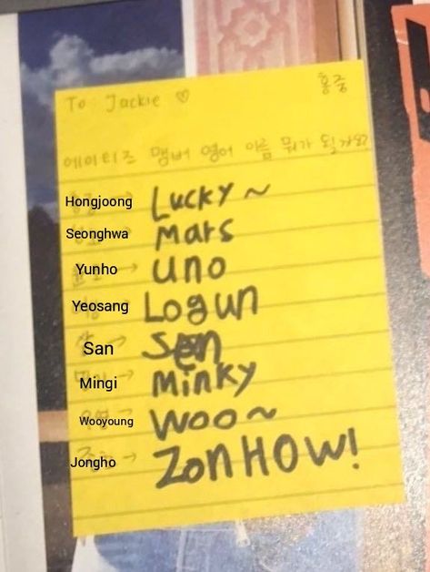 For those of you who don't know, these were supposed to be ateez's stage names, but at the end they went by their own names... Pre Debut, Mood Humor, Stage Name, Funky Art, Bias Wrecker, Aesthetic Anime, Cute Pictures, The End, Fan Art