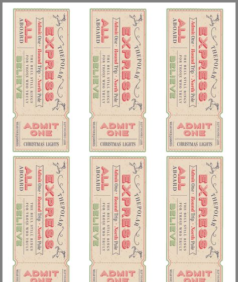 Free ticket printable Polar Express Printables, Polar Express Movie Night, Train Ticket Template, Golden Ticket Template, Polar Express Ticket, Movie Night Tickets, Polar Express Tickets, Polar Express Christmas Party, Ticket Template Printable