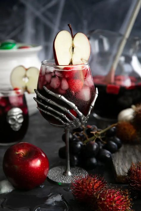 Black Magic Halloween Sangria - The Forked Spoon Halloween Sangria, Halloween Recipes Drinks, Best Red Wine, Raspberry Liqueur, Halloween Appetizers, Halloween Tattoo, Halloween Cocktails, Halloween Dinner, Sangria Recipes