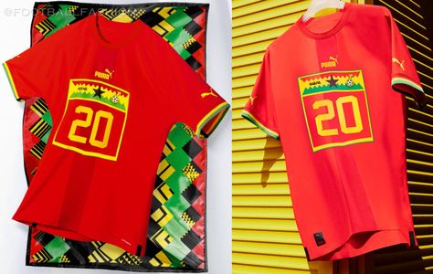 Ghana World Cup 2022 PUMA Away Kit Football Fashion, World Cup 2022, Soccer Jerseys, Black Star, Fifa World Cup, Soccer Jersey, Ghana, Fifa, World Cup