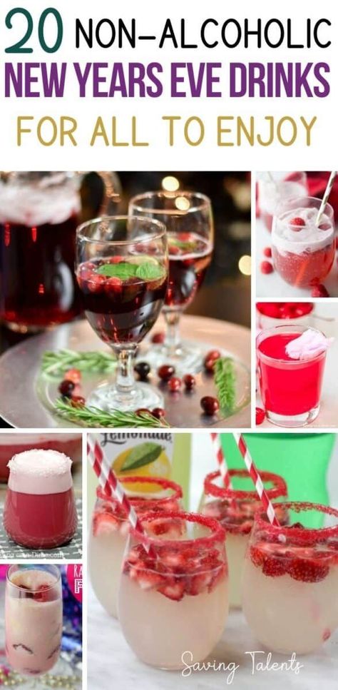 New Years Mixed Drinks, Non Alcoholic Drinks New Years, Strawberry Mocktail Recipe, Nye Drinks, Punch Recipes For Kids, Sherbet Punch Recipes, Tailgate Treats, Drinks For Kids, Christmas Mocktails