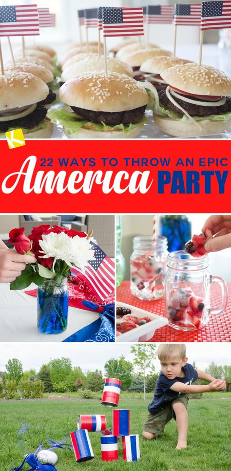 Welcome To Usa Party Ideas, American Themed Birthday Party, 4th Of July Themed Birthday Party, Us Citizenship Party Ideas, Usa Party Theme, American Citizenship Party, Citizenship Party Ideas, America Themed Party, Labor Day Cookout