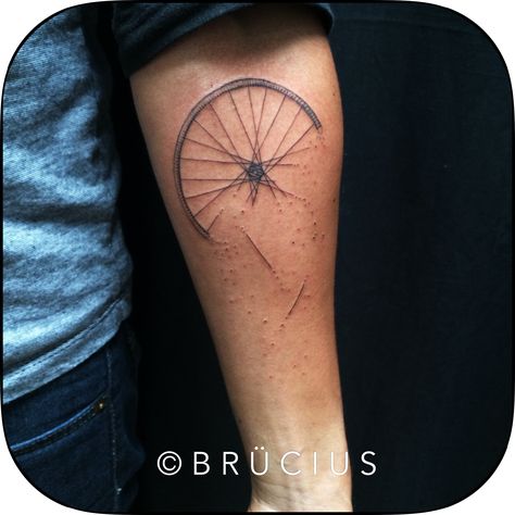 #BRÜCIUS #TATTOO #SF #brucius #blackwork #linework #etching #engraving #bike #wheel #disintegrating #accident Bike Wheel Tattoo, Black And Blue Tattoo, San Francisco Tattoo, Tattoo Cross, Cross Bike, Wheel Tattoo, Blue Tattoo, Tools And Toys, Cross Hatching