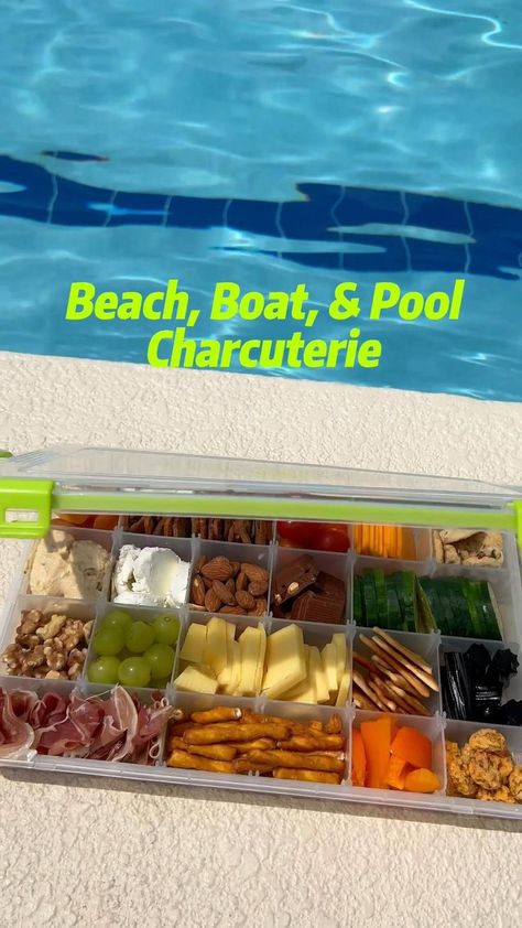 Tackle Box Charcuterie, Boat Charcuterie, Box Charcuterie Board, Float Trip Food, Boat Snacks, Beach Snacks, Charcuterie Board Cheese, Florida Food, Vacation Meals