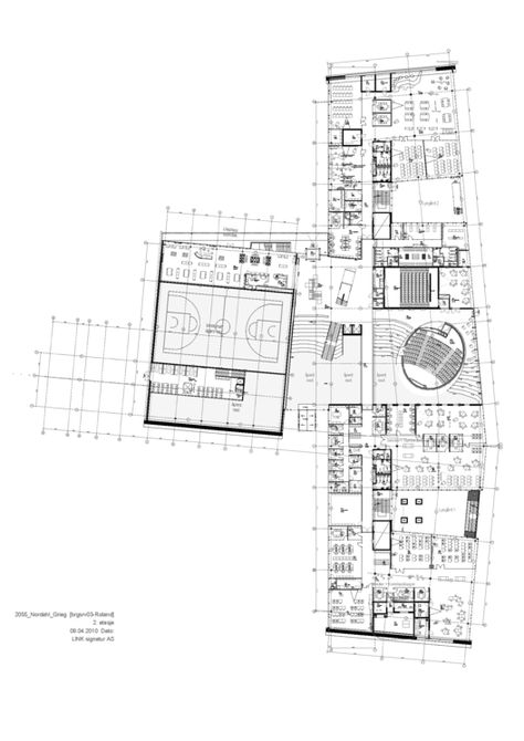 Nordahl Grieg High School,Plan School Floor Plan, High School Plan, High School Design, School Building Design, School Plan, Floor Plan Layout, Education Architecture, Architectural Drawing, School Building