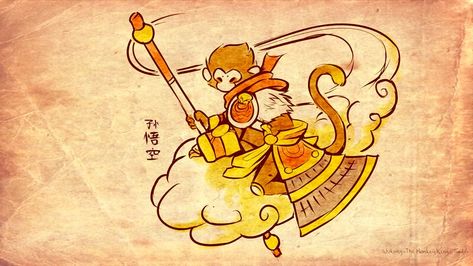 Okami Art, Son Wukong, Handsome Monkey King, King Tattoos, Kids Series, Monkey Art, Monkie Kid, West Art, Kids Fans