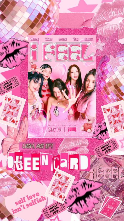 #gidle #ifeel #queencard Queen Card, G-idle Minnie, Lonely Heart, Kpop Guys, Kpop Wallpaper, G I Dle, Create Collage, Simple Life, Kpop Girl Groups