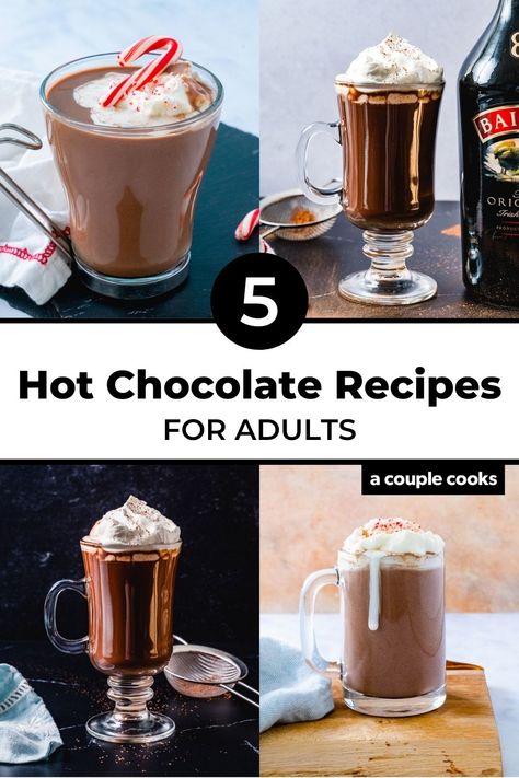 Adult Hot Chocolate, Hot Alcoholic Drinks, Spiked Hot Chocolate Recipe, Kahlua Hot Chocolate, Friday Cocktails, Liqueur Cocktails, Drinks Christmas, Spiced Cocktail, Boozy Hot Chocolate