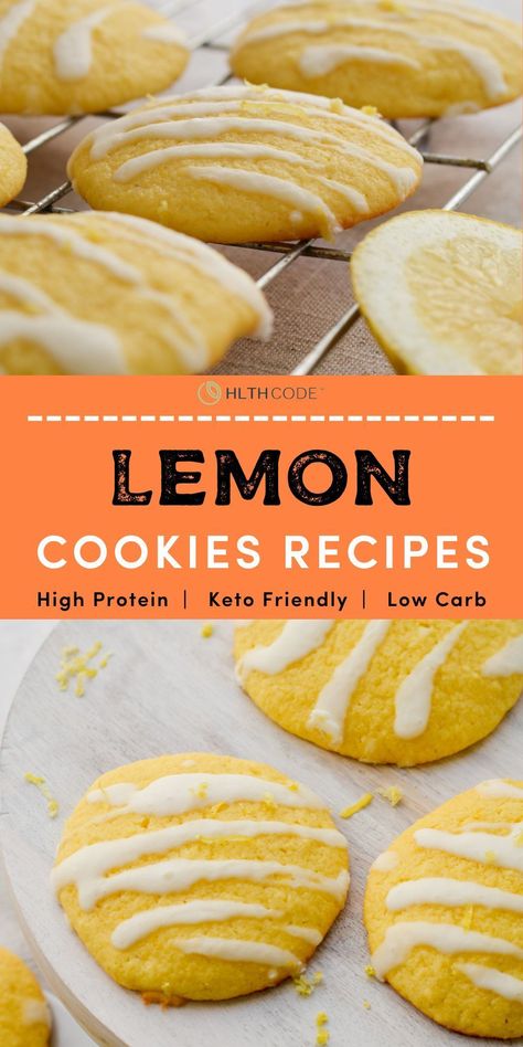 For the true lemon lover, these lemon crisp cookies are the perfect treat. Easy to make, low carb, keto friendly and packed with super food ingredients from HLTH Code. View full recipe here: https://gethlth.com/lemon-cookies/ #ketorecipes #lemoncookies #ketocookies #ketolemoncookies Keto Cookie Recipes Easy, Sugar Lemon Cookies, Lemon Crisp, Crisp Cookies, True Lemon, Lemon Cookies Recipes, Keto Cookie Recipes, Low Carb Low Sugar, Protein Cookies