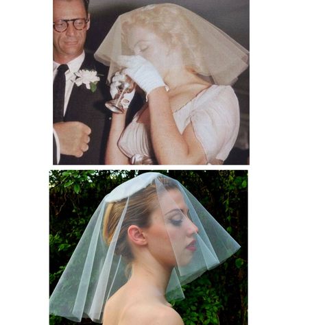 1950s Style Wedding, Marilyn Monroe Old, 1950s Wedding, Classic Brides, Pin Up Hair, 1950s Style, Matte Satin, Chantilly Lace, Wedding Veils