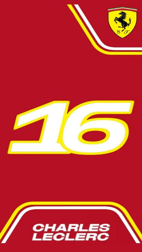 Leclerc 16 Wallpaper, Charles Leclerc Number 16 Logo, Ferrari 16, Leclerc Wallpaper, Charles Leclerc 16, F1 Logo, Forza Ferrari, F1 Wallpaper, Ferrari Poster