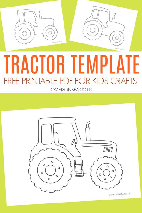 Free Printable Tractor Template Tractor Pattern Free Printable, Tractor Template, Tractor Crafts, Farm Week, Leaf Template Printable, Vendor Market, Tractor Coloring Pages, John Deere Birthday, Farm Books