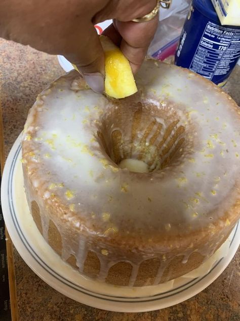 Black People Food & Recipes | 7UP pound cake wth lemon icing (funeral cake) Ok my mama corrected me , it's a 7Up pound cake | Facebook 7 Up Pound Cake Recipe, 7up Pound Cake Recipe, Black People Food Recipes, 7 Up Pound Cake, Black People Food, 7up Pound Cake, Lemon Icing, Pound Cake Recipe, 7 Up