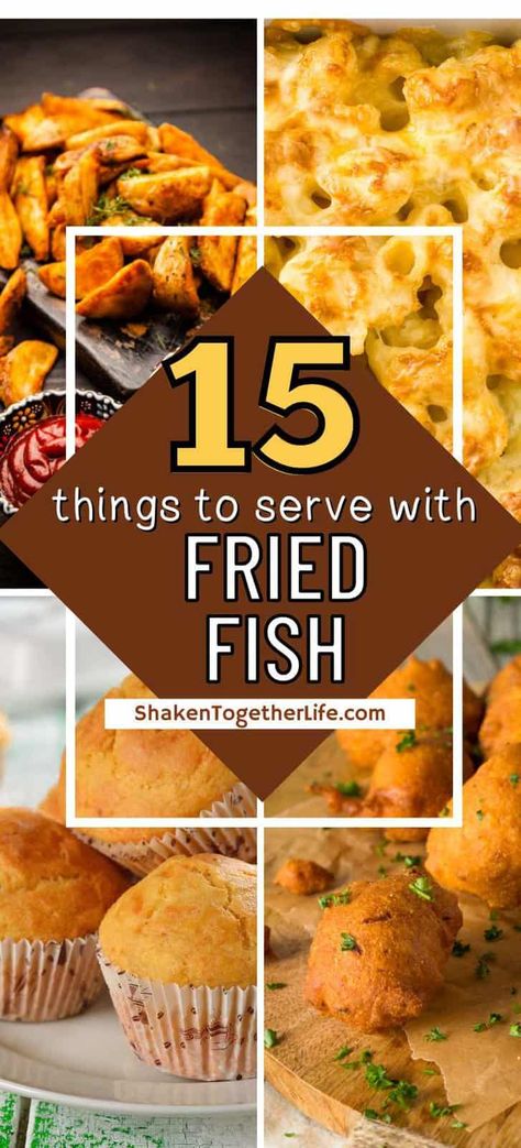 Wondering what to serve with fried fish? From french fries to mac and cheese, we have 15 of the best side dishes for this tasty meal. Fish Fry Sides Parties, What To Serve With Fish Side Dishes, Fried Catfish Meals Sides, Fish Fry Ideas Parties, Sides That Go With Fish Fry, Side For Fish Fry, Fish Fry Menu Ideas, Fish Fry Ideas, Side Dishes With Fried Fish