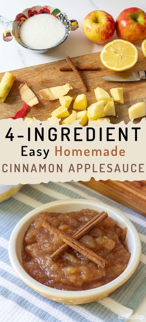 Fall is the perfect time to make homemade applesauce. This easy-to-make cinnamon applesauce recipe is ready in about 30 minutes and can be served hot or cold. It can also be canned or frozen to enjoy later. Easy Homemade Applesauce, Homemade Applesauce Recipe, Easy Applesauce, Canned Applesauce, Spiced Applesauce, Cinnamon Applesauce, Applesauce Recipe, Freezing Apples, Apple Sauce Recipes