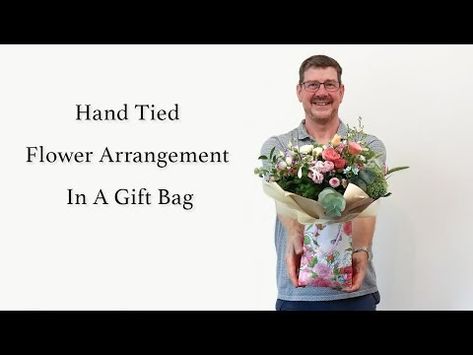 How To Make A Professional Flower Arrangement - Hand Tied Bouquet In A Gift Bag - YouTube Hand Tied Bouquet, Flower Arrangement, Gift Bag, Flower Arrangements, Japan, Flowers, Floral, Gifts