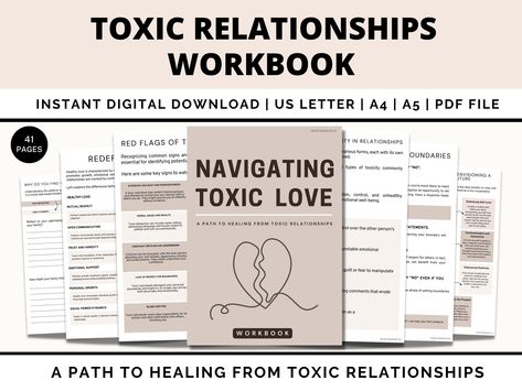 Toxic Relationship Workbook, Breakdown Worksheets, Relationship Therapy Worksheets, Gaslighting, Couples Counselling, Emotional Intimacy by DigitalDesignsByFlo on Etsy Relationship Journal, Emotional Intimacy, Relationship Red Flags, Toxic Love, Relationship Therapy, Toxic Relationship, Therapy Worksheets, I Need To Know, Etsy Business