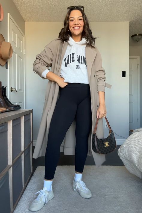 OVERSIZED TRENCH COAT curated on LTK Oversized Trench Coat Outfits, Trench Coat Outfits, Oversized Outfits, Oversize Outfit, Oversized Trench, Oversized Trench Coat, Trench Coat Outfit, Grey Trench Coat, Lululemon Align Leggings