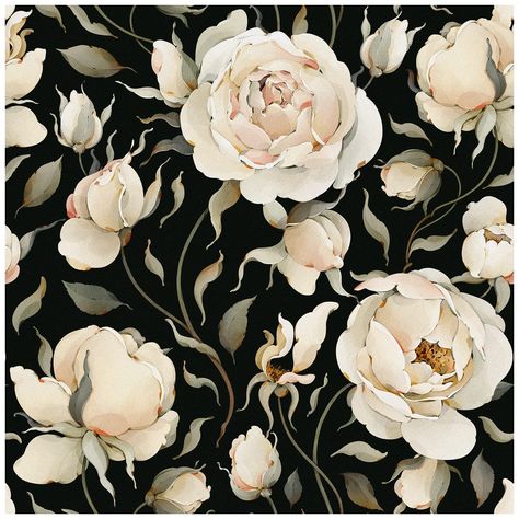 HaokHome 93242-1 Peel and Stick Wallpaper Floral Vintage Roses Peonies Contact Paper Removable Black/Beige/Olive Self Adhesive Mural 17.7in x 9.8ft - - AmazonSmile Floral Damask, 1% Wallpaper, Bouquet Design, Watercolor Effects, Smooth Walls, Photography Wallpaper, New Wallpaper, Self Adhesive Wallpaper, House Of Hampton