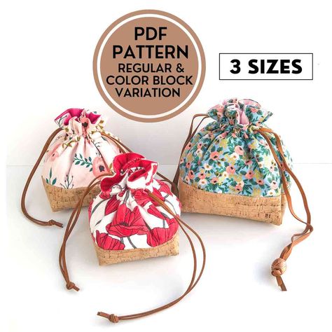 How to Make a Flat, Square Bottom Drawstring Dice Bag (Free Pattern) - MindyMakes How To Sew A Square Bottom Bag, Flat Bottom Drawstring Bag Pattern, Square Bottom Bag Pattern, Dnd Dice Bag Pattern, Draw String Bag Pattern Free, Dice Bag Pattern Sewing, Dice Bag Sewing Pattern, Diy Money Bag, Bucket Bag Pattern Free