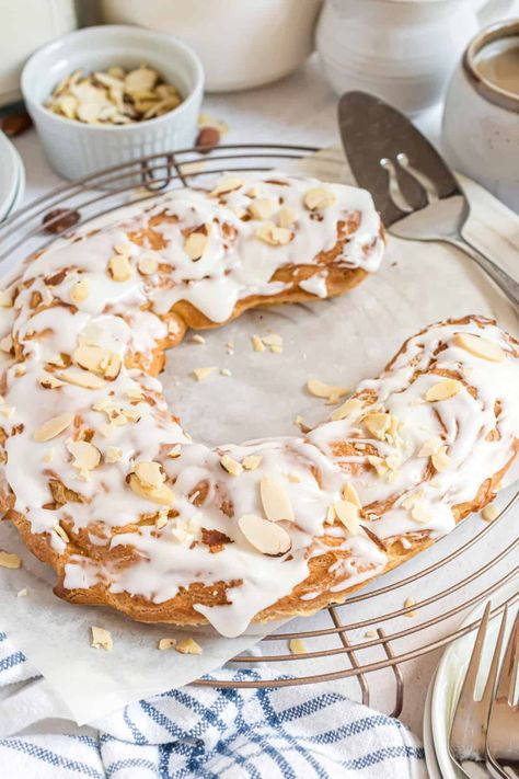 Almond Kringle Recipe - Shugary Sweets Almond Kringle Recipe, Almond Kringle, Almond Sweets, Almond Braid, Kringle Recipe, Fall Recipes Snacks, Almond Truffles, Parmesan Dinner, Cookies Peppermint