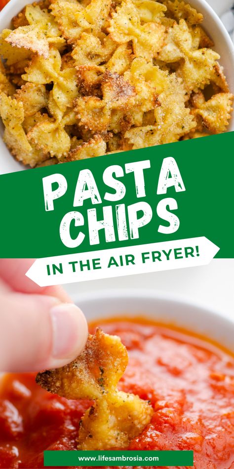 Noodles In Air Fryer, Air Fryer Noodle Chips, Air Fryer Noodles, Air Fryer Pasta Chips, Cheap Air Fryer, Air Fryer Pasta, Fried Pasta, Pasta Chips, Ranch Pasta