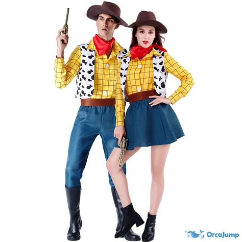 Jessie Cosplay Toy Story, Disfraz Toy Story, Couples Fancy Dress, Woody Costume, Scarf Vest, Carnival Dress, Yellow Costume, Halloween Carnival Party, Womens Cosplay