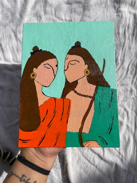 Ram And Sita, Ram, Abstract Painting