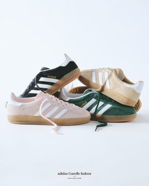 Kith & Kin on Instagram: "adidas Gazelle Indoor. Available now at Kith shops, Kith.com, & the Kith App." Adidas Shoes Photography, Sneakers Photography Ideas, Shoes Content, Ig Store, Shoe Advertising, Adidas Gazelle Indoor, Food Videography, Hey Dude, June 30