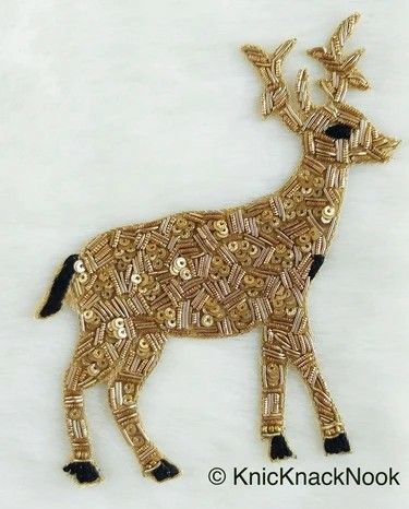 Deer Applique, Gold Work Embroidery, Zardozi Embroidery, Unique Models, Hand Embroidery Patterns Flowers, Embroidered Bird, Bead Embroidery Patterns, Embroidery Works, Hand Work Embroidery