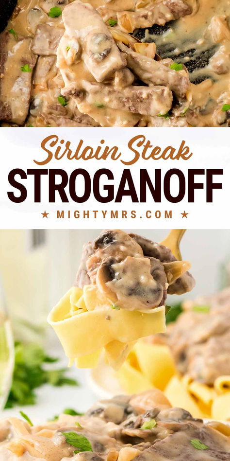 Sirloin Steak Stroganoff Recipes For Sirloin Steak, Sirloin Tip Steak Recipes, Tender Sirloin Steak, Easy Recipe Using Ground Beef, Steak Stroganoff, Sirloin Steak Recipes, Make Greek Yogurt, Folded Star, Veal Recipes