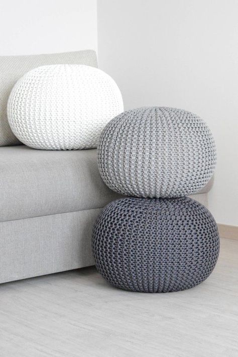 Crochet Pouf Pattern, Crochet Pouf, Knitted Pouf, Floor Pouf, Crochet Home Decor, Arm Knitting, Diy Rug, Nursery Room Decor, Pouf Ottoman