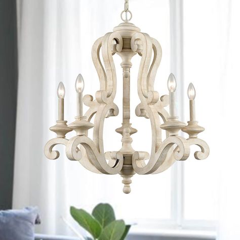 French Country Chandelier, Country Chandelier, Southern Porches, Farmhouse Candles, Candelabra Chandeliers, Wooden Chandelier, Paint Inspiration, Empire Chandelier, Farmhouse Chandelier